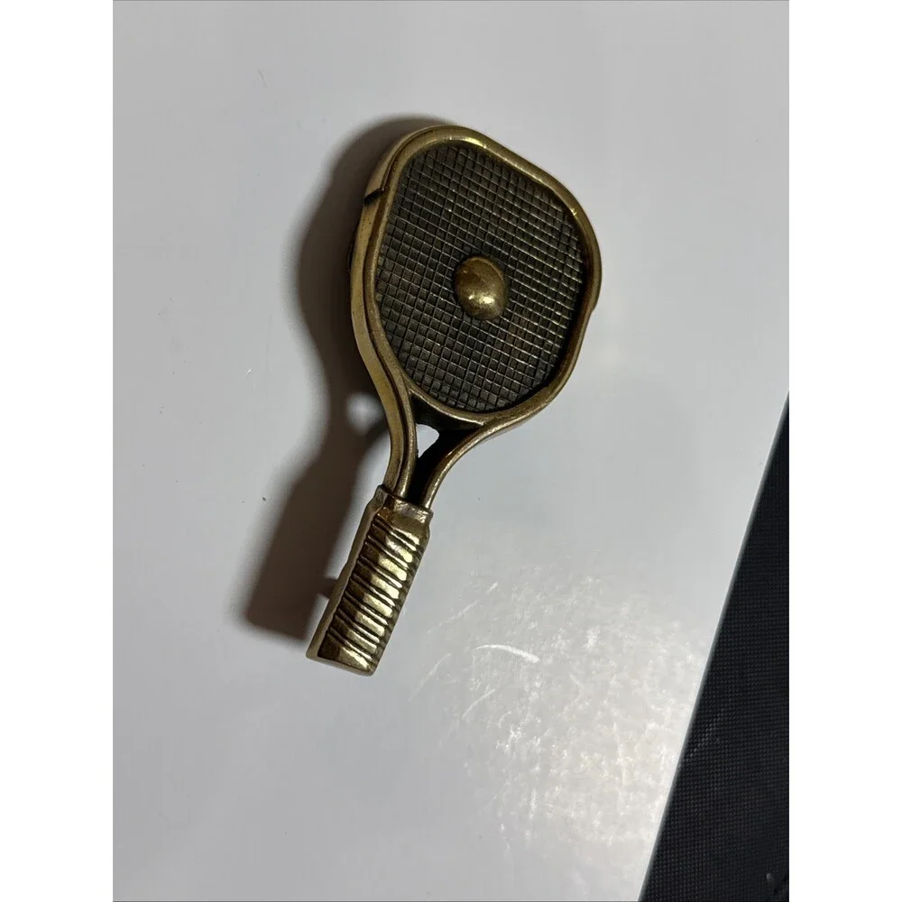 Tennis Racket Baron Belt Buckle Racquet Ball 1978 Sports Vintage Solid Brass
